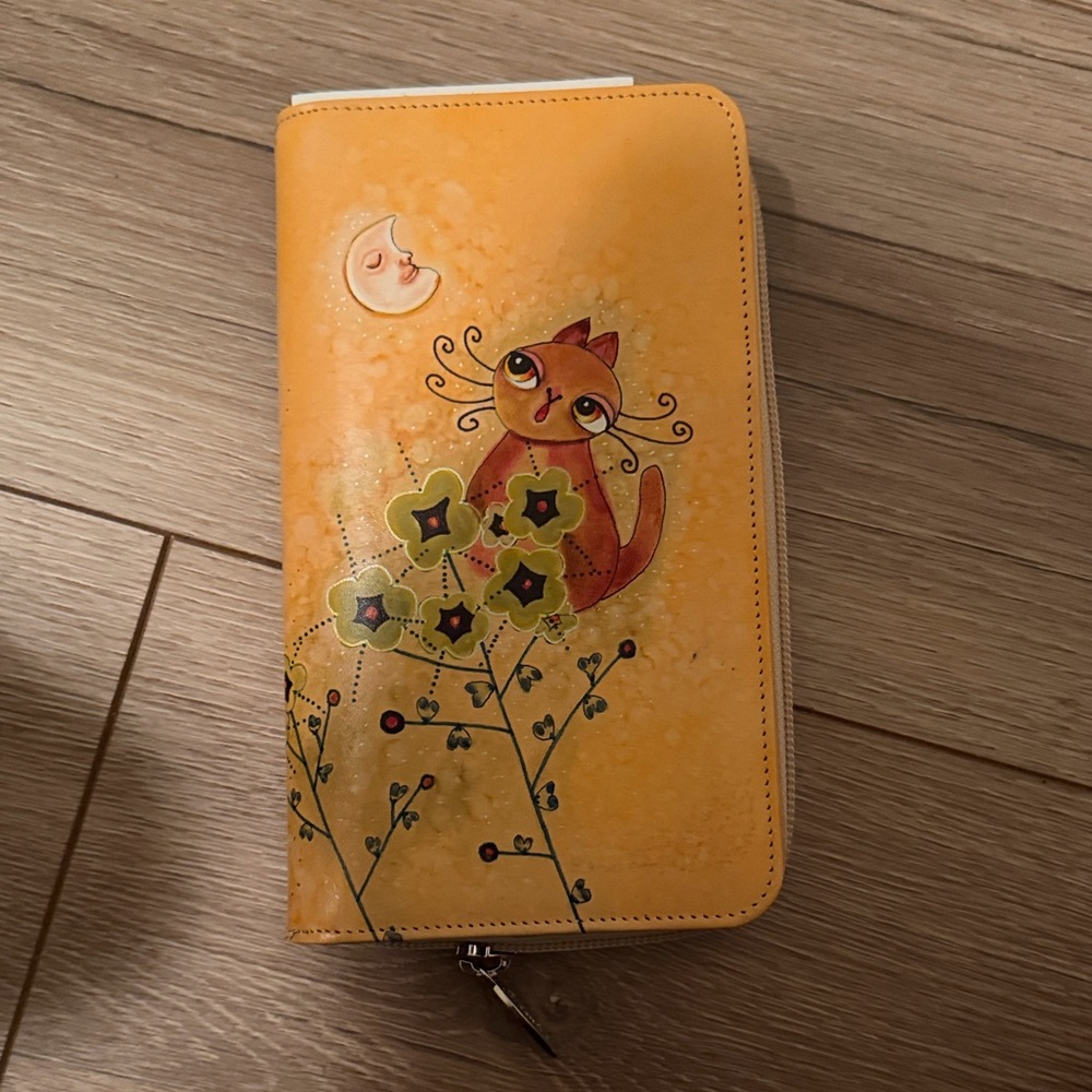 Bambas Charming Orange Cat Print Women's Wallet